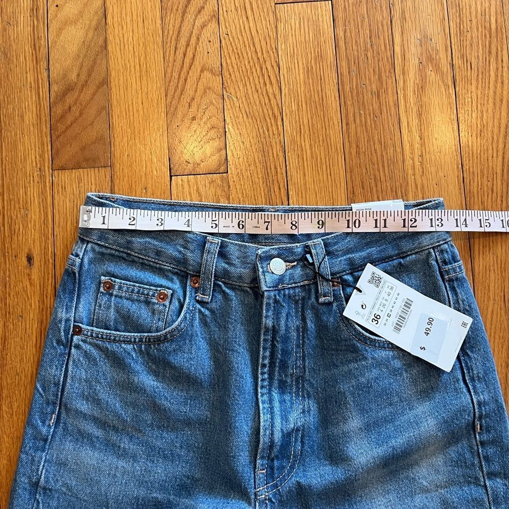 Zara straight fit NWT Classic Blue Denim Jeans women’s size 4 - Picture 5 of 6